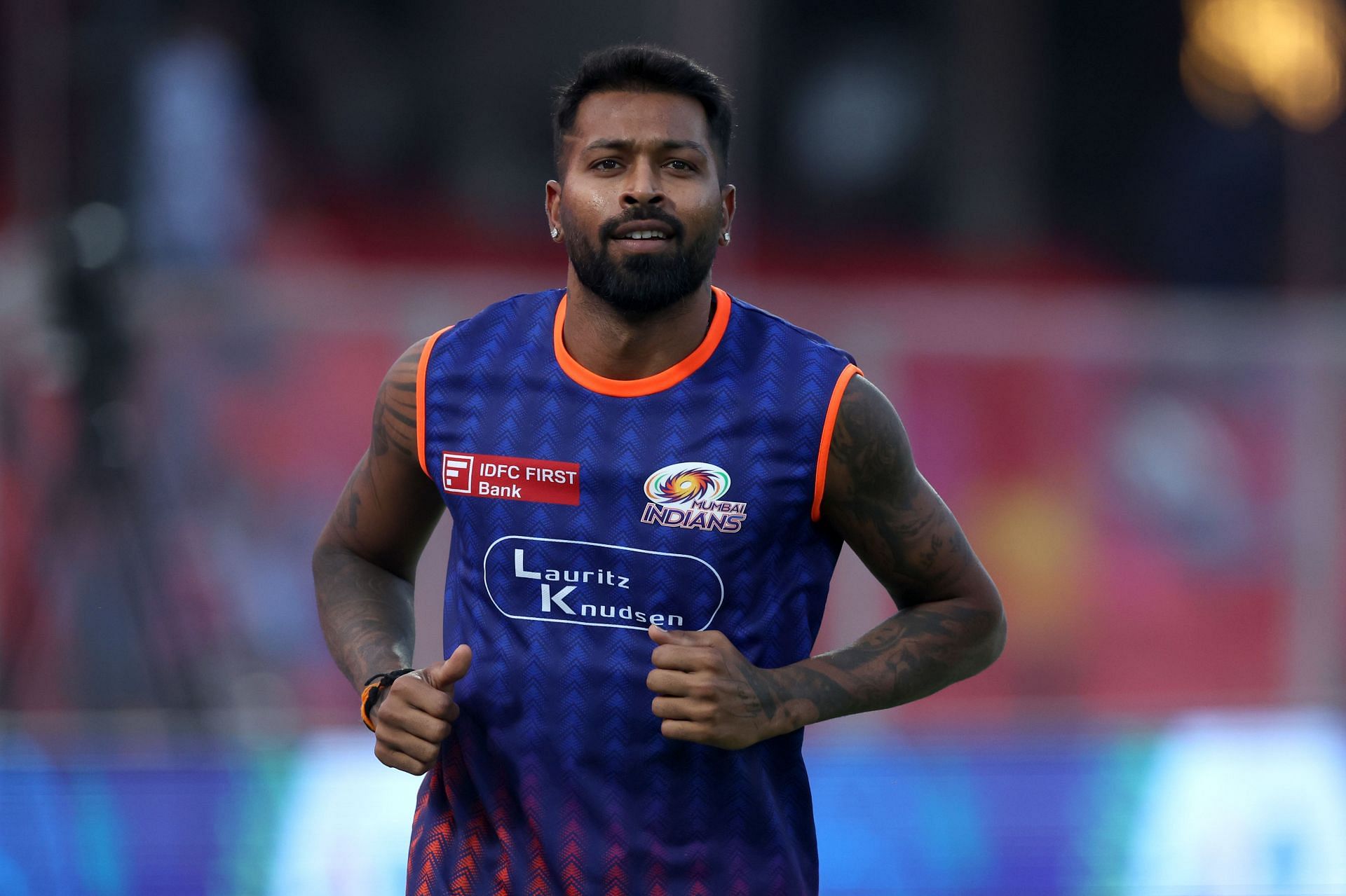 Hardik Pandya during a practice session for MI- Source: Getty